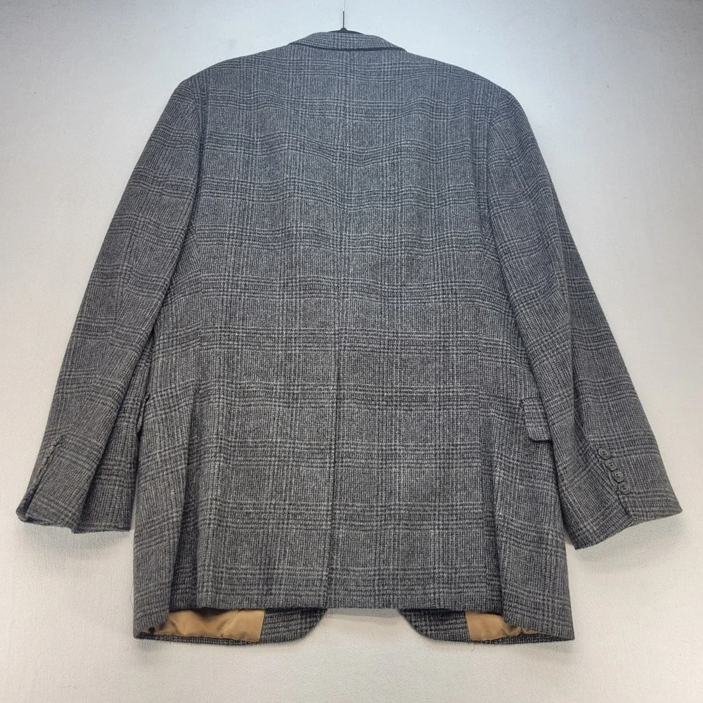 Nordstrom Sport Coat Mens Gray Glen Plaid 100% Camel Hair Blazer USA Made